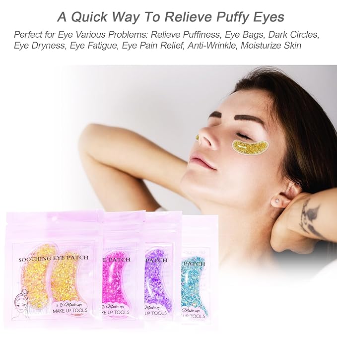 Under Eye Patches for Puffy Eyes, Hot Cold Treatment Cooling Gel Eye Pads Eye Mask for Wrinkles Dark Circles Puffiness Eye Bags 6PCS-VivaGrace Women