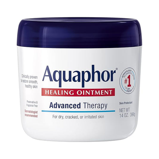 Aquaphor Healing Ointment, Advanced Therapy Skin Protectant, Multi-Purpose Healing Ointment and Body Moisturizer, For Dry, Cracked Skin, Minor Cuts and Burns, 14 Oz Jar-VivaGrace Women