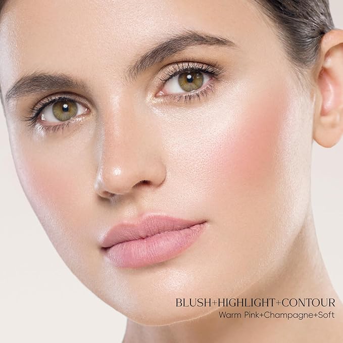 Trio Contour Sticks Set, Highlighter Stick & Bronzer Stick & Blush stick for Cheek+Lip,Highlight and Contour to Create a Natural Dewy Makeup Look for Fair | Set of 45g/1.6fl.oz-VivaGrace Women