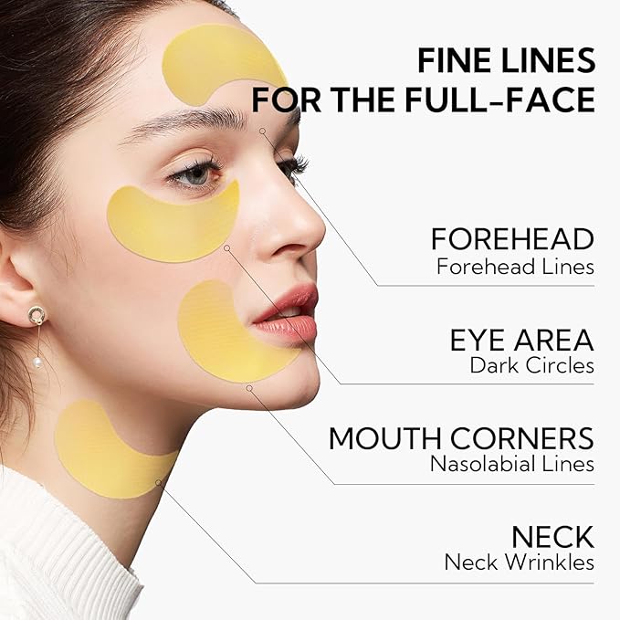 LANBENA 24K Gold Under Eye Patches(30 Pairs) -Cooling Eye Masks for Fine Lines Reduce, with Caffeine Niacinamide Tetrapeptide Hydra-Gel Collagen, Puffy Eyes & Dark Circles & Eye Bags Treatment-VivaGrace Women