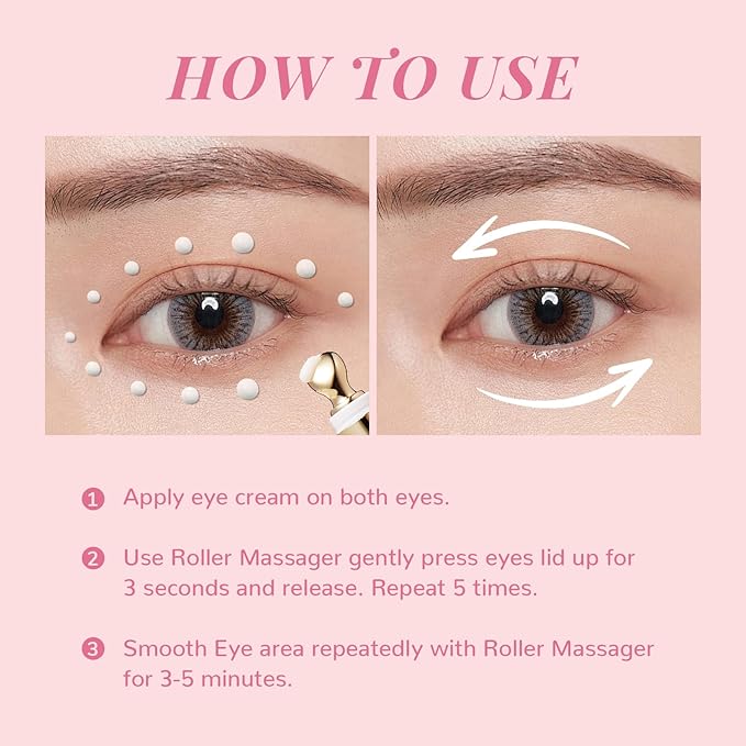 ANAI RUI Rose Caffeine Eye Cream for Dark Circles, Under Eye Serum for Puffiness Bags, Anti-Aging Eye Cream with Retinol, Collagen, Hydrating, Firming, Reduce Wrinkles and Fine Lines Daily 0.5 FL OZ-VivaGrace Women