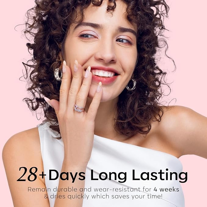 modelones Pearl Gel Nail Polish, 6 Colors Shimmer Glitter Iridescent White Nude Blue Pink Mermaid Nail Drawing Soak Off Gel Polish Swirl Shell Thread Effect Gift DIY at Home with Dotting Pen-VivaGrace Women