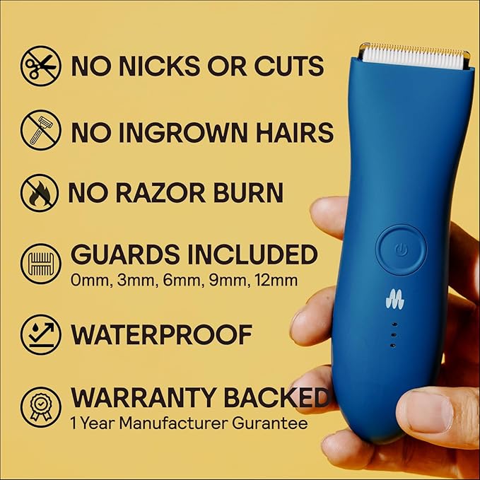 MERIDIAN The Trimmer Original - Body Hair Trimmer for Men, Electric Shaver for Pubic Hair, Chest, Legs & Bikini, Waterproof & Rechargeable, Ocean-VivaGrace Women