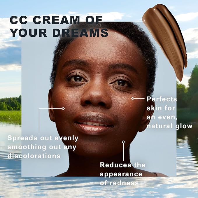 Lumene Color Correcting CC Cream - Lightweight Foundation - Medium Coverage - Redness Reducing Face Makeup for Glowing Complexion - Vegan Formula + Suitable for All Skin Types - Deep Rich (1 fl oz)-VivaGrace Women