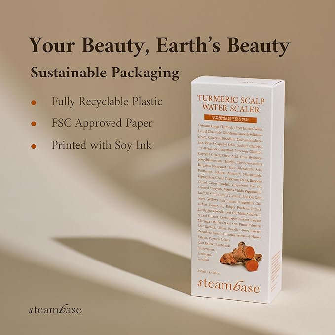 Turmeric Scalp Water Scaler | Scalp Exfoliator for Itchy Dry Scalp, Thinning Hair, Buildup Remover, Treatment for Excess Sebum Oily Greasy Hair | Korean Hair Care Products, 8.45 fl oz-VivaGrace Women