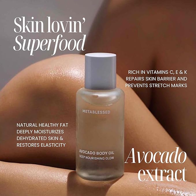 Avocado Dry Body Oil - Deep Nourishing Glow, Fast Absorbing & Non-Greasy Body Moisturizer. Luxurious Soothing Aromatherapy. Sensitive Skin Safe, Clean Beauty 3.38 fl. oz-VivaGrace Women