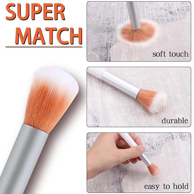 3 Colors Blush Palette，Blush Powder for Cheeks Makeup，Glitter Blusher with Brush，Long Wear，Highly Pigmented-VivaGrace Women