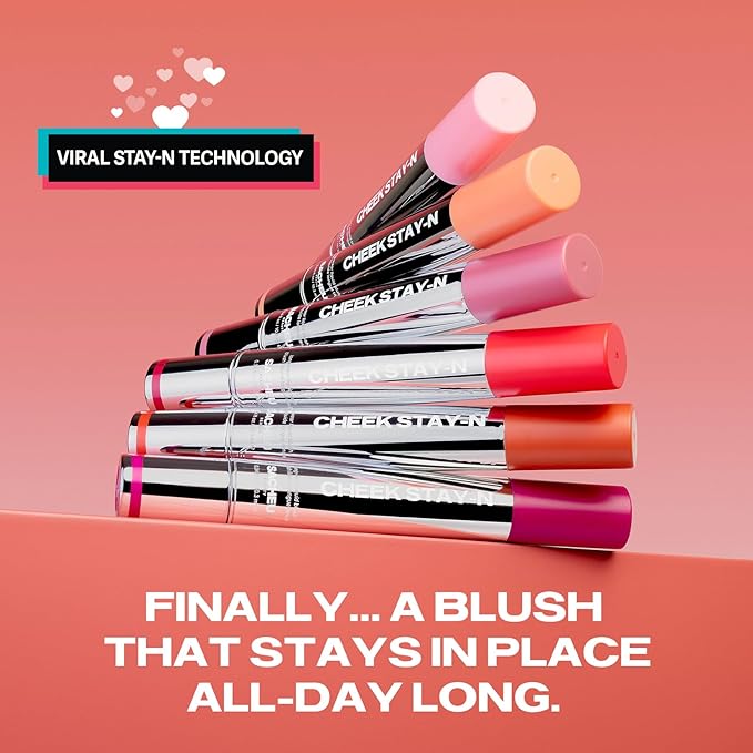 Sacheu Cheek STAY-N Liquid Blush for Cheeks — High Pigment, Buildable, Lightweight Cream Blush Infused With Squalane, for Dewy & Radiant Flushed Cheeks — Long-lasting & Cruelty Free, I'm Bold