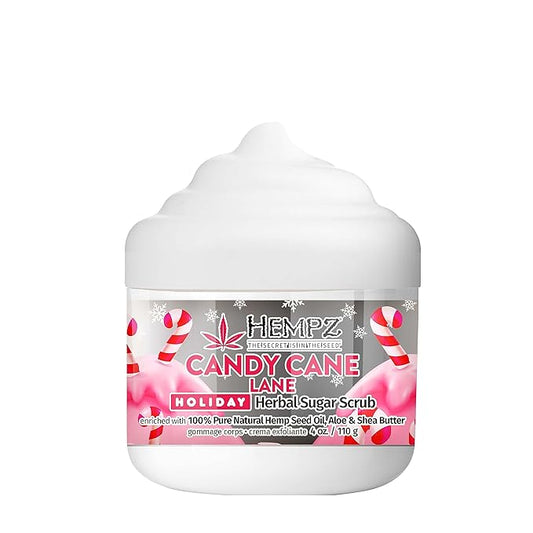 Hempz Limited Edition Candy Cane Lane Exfoliating Body Scrub (4 Oz) – Yummy Holiday Scented Sugar Body Scrub for Shower & Bath, Cozy Candy Cane Scented Sugar Scrub Exfoliant for Women & Men-VivaGrace Women