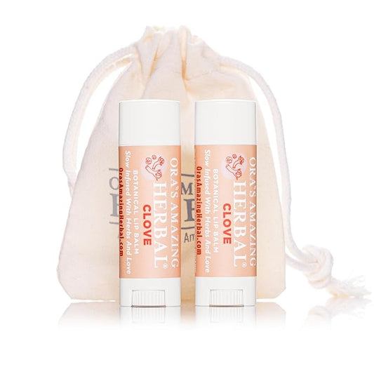 Natural Clove Lip Balm, Herbal Infused Plant Based Lip Balm With Clove Essential Oil, Calendula & More Organic Herbs, 2 pack, Ora's Amazing Herbal-VivaGrace Women