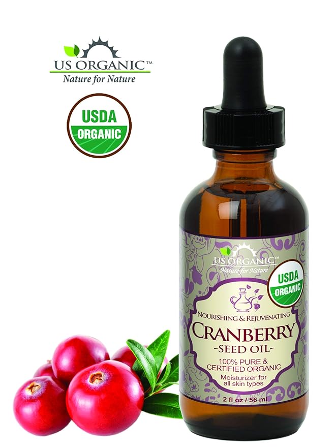 US Organic Cranberry Seed Oil, USDA Certified Organic,100% Pure & Natural, Cold Pressed Virgin, Unrefined in Amber Glass Bottle w/Glass Eyedropper for Easy Application (2 oz (56 ml))-VivaGrace Women