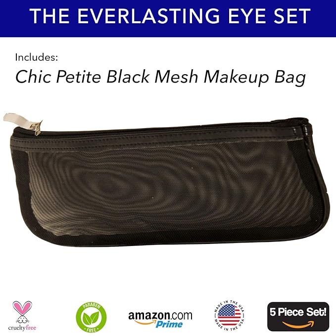 The Everlasting Eye 5 Piece Waterproof Makeup Set. Gel Eyeliner, Creme Eyeshadow, 2 brushes and Mesh Bag. Paraben-free, Talc-free, Cruelty-free. Cameo/Chocolate Kiss 2302-VivaGrace Women
