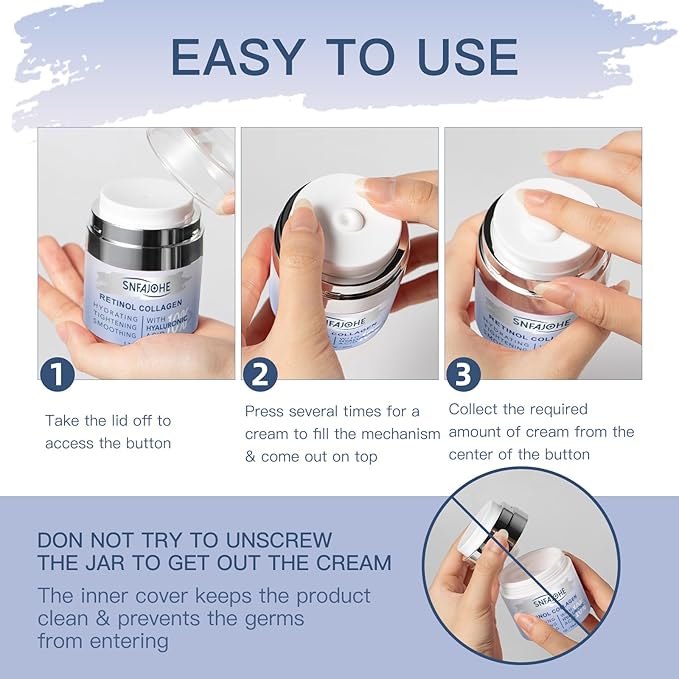 Instant Face Lift Cream with Retinol,Collagen & Hyaluronic Acid,Retinol Face Moisturizer for Wrinkles, Neck & Décolleté, Neck Firming Cream for Women & Men, 1.7 Fl Oz-VivaGrace Women