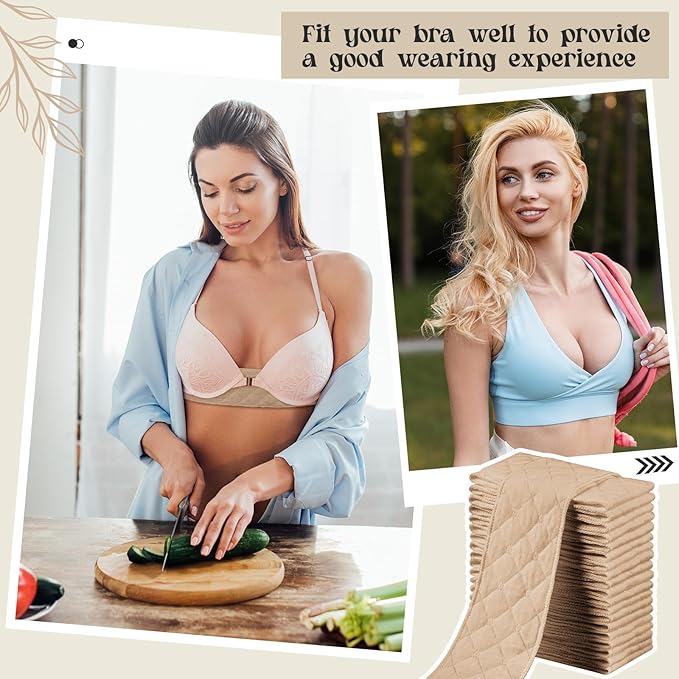 Toulite 20 Pcs Bra Liners for Sweat 18x3 Inch 3 Layer Washable Rectangle Cotton Under Breasts Pads for Women Absorb Sweating-VivaGrace Women