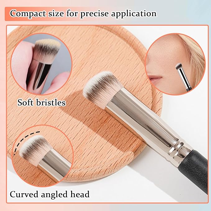 Full Coverage Concealer Foundation,Oil Control Long Lasting Lightweight BB Cream Tinted Face Moisturizer with SPF 50+ PA+++,Moisturizing CC Cream Liquid Foundation Makeup Brush Set（2 Pack）-VivaGrace Women