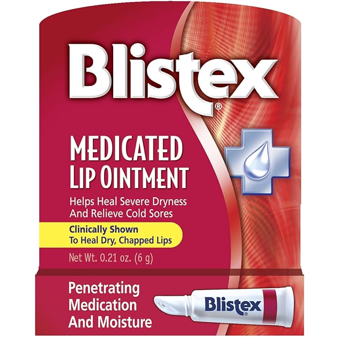 Blistex Medicated Lip Ointment, 0.21 Ounce Tube, Pack of 24 – Relieves Cold Sores & Helps Heal Dry Chapped Lips, Pain Relief from Lip Sores & Blisters, Healing Ointment-VivaGrace Women