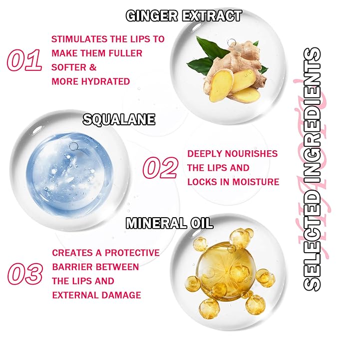 2PCS Plumping Lip Oil Set,Hydrating Lip Plumper Oil,No-Sticky Fuller Lip Oil Reduces Fine Lines,Hydrating Lip Plumping Lip Gloss for Moisturizing Dry Lips-VivaGrace Women