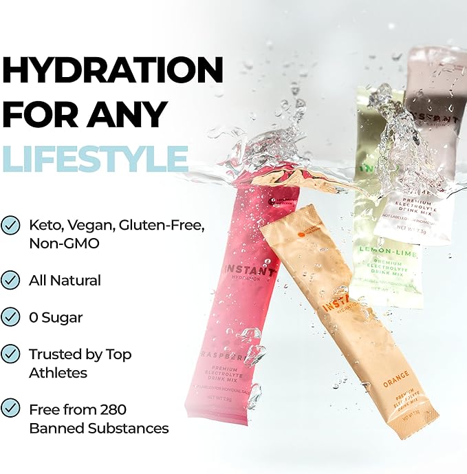 Instant Hydration Electrolytes Powder Packets - Variety Pack - Zero Sugar - Keto, Vegan, Gluten-Free, Non-GMO - Boost Recovery, Brain Function, Muscle & Tissue Health - 12 Sticks-VivaGrace Women