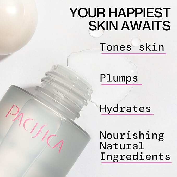 Pacifica Happy Water Hydrating Facial Toner Mist – Vegan Ceramides, Hyaluronic Acid & Electrolytes, Refreshing & Calming for Balanced Skin, Clean Beauty, Vegan, Cruelty-Free, All Skin Types, 4 oz-VivaGrace Women