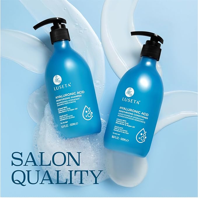 Luseta Hyaluronic Acid Moisturizing Shampoo & Conditioner Set for Dry and Damaged Hair, Sulfate Free Shampoo and Conditioner for Women Infused with Argan Oil and Shea Butter Paraben-Free2 x 16.9oz-VivaGrace Women