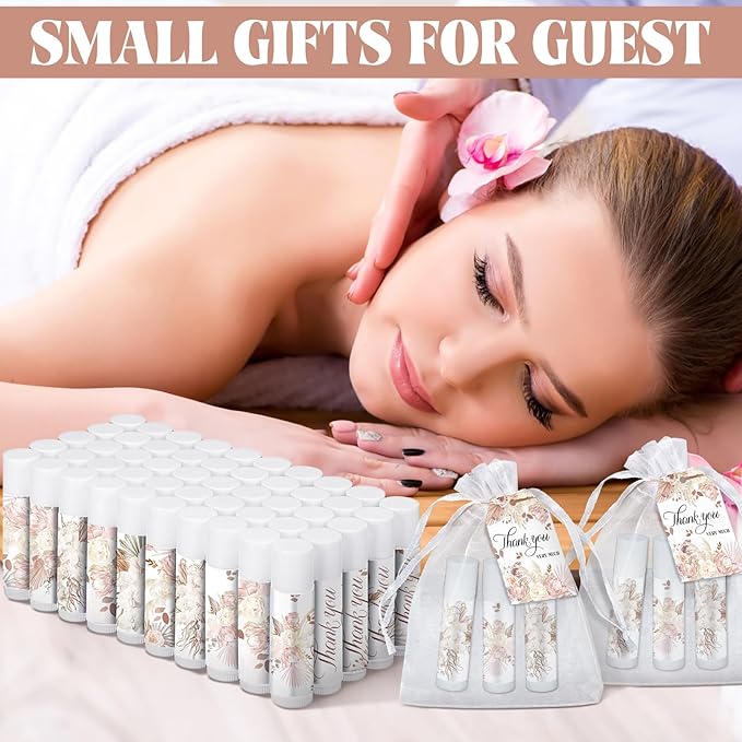 50 Set Employee Appreciation Gifts Bulk Baby Shower Favors Lip Balms Bulk Thank You Gifts Wedding Bridal Shower Bachelorette Gifts Prizes for Guests Women Teacher Coworker Nurse(BOHO)-VivaGrace Women