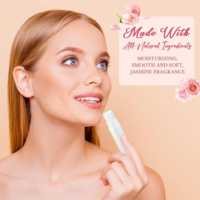 100 Pcs Lip Balm Bulk Heart Shape Lip Balm Jasmine Scented Beeswax Lip Balm Moisturizing Lip Balm Add Your Own Labels for Teacher Baby Shower Coworkers Friend Gift-VivaGrace Women