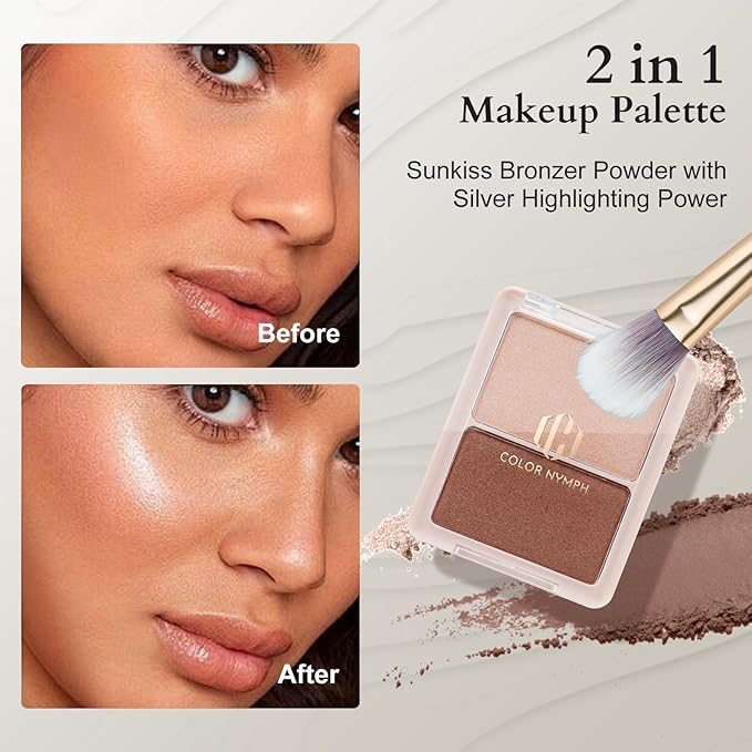 Color Nymph Girls Makeup Kit for Teens Girls with Cosmetic Bag, Full Face Makeup Kit For Women included 9 Color Eyeshadow Palette Concealer Liquid Blush Eyeliner Lipgloss-VivaGrace Women