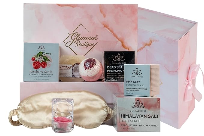 Luxury Spa Gift Set for Women - 9 Piece Self Care Package for Women, Birthday Gifts for Women - Full Size Spa Set with Plant-Based Superfoods, Minerals, & Vitamins - Gifts for Her Box-VivaGrace Women