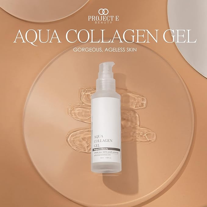 Project E Beauty Aqua Collagen Gel 24-Hour Hydration | Anti-Aging Brightening Treatment | Hydrating & Moisturizing Facial Skincare | Anti-Wrinkle Body Lotion | For Dry or Rough Skin | 50ml-VivaGrace Women
