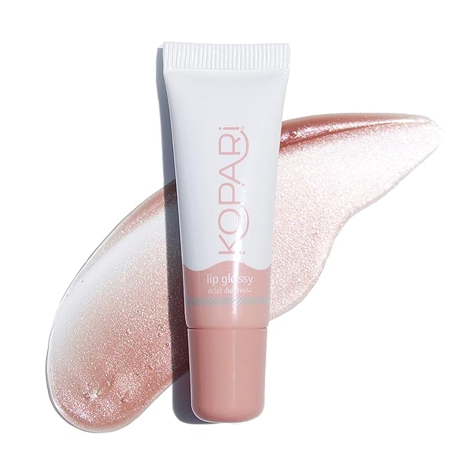Kopari Coconut Lip Glossy | Nude Tint Birthday Suit | Vegan Hydrating Moisturizing Lip Oil Vitamin E Shea Butter Long Wear High Shine Non Sticky | Natural Clean Plant Based Non Toxic Balm Paraben Free-VivaGrace Women