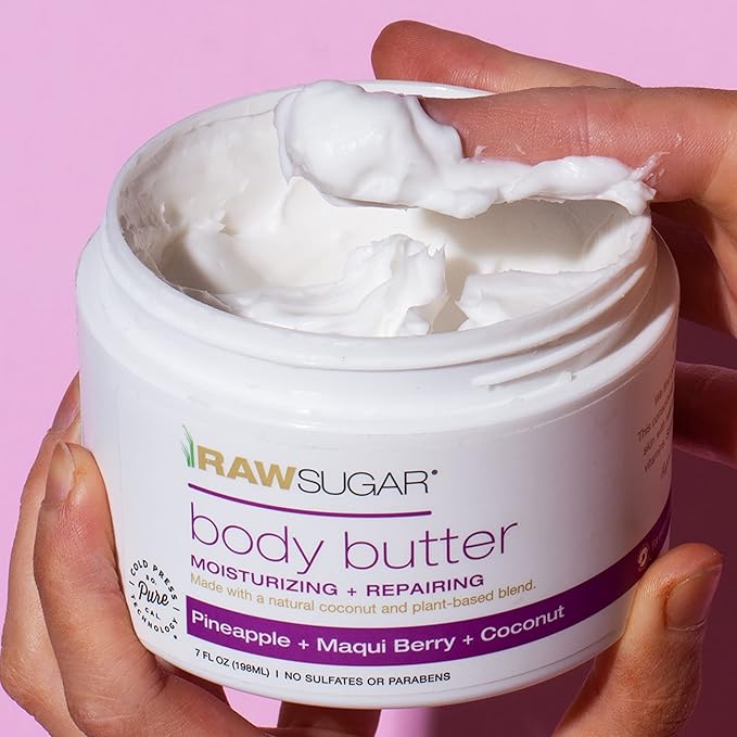 Raw Sugar Pineapple + Coconut + Maqui Berry Body Ritual Bundle - Exfoliating Body Scrub and Body Butter, Formulated without Sulfates + Parabens, Body Care Products for Women & Men-VivaGrace Women