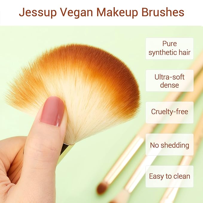 Jessup Professional Bamboo Makeup Brushes, Premium Synthetic Foundation Powder Concealer Blush Highlight Eye Blending Cosmetic Brush Set 25pcs T135-VivaGrace Women