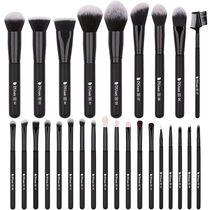 DUcare Professional Makeup Brushes Set 27Pcs Makeup Brush Set Premium Synthetic Kabuki Foundation Blending Face Powder Blush Concealers Eye Shadows Brushes-VivaGrace Women