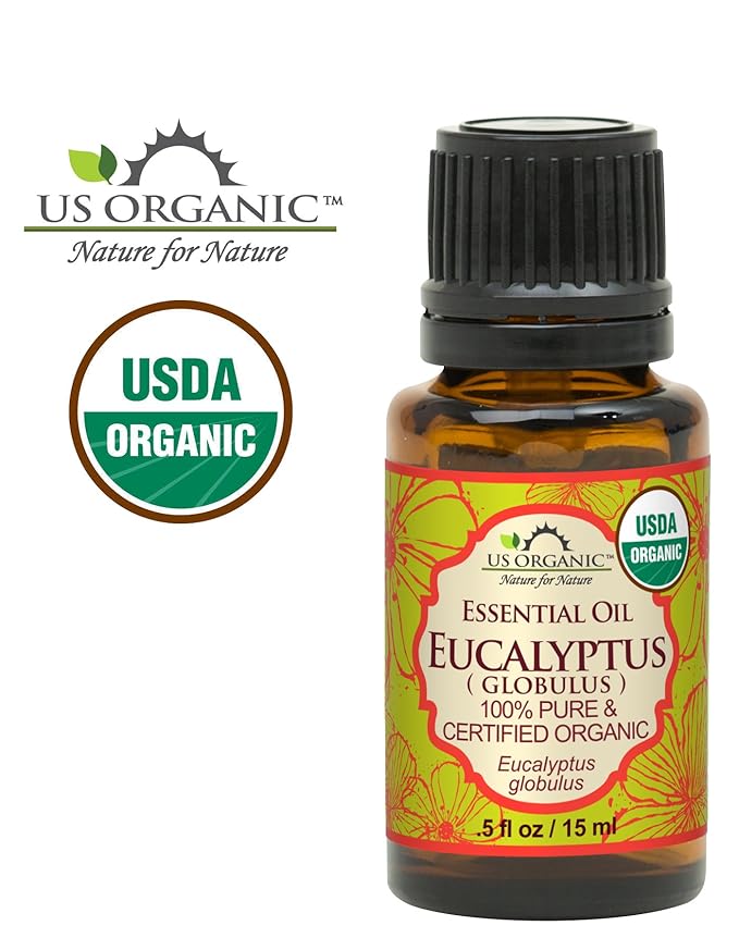 US Organic 100% Pure Eucalyptus Essential Oil (Globulus) - USDA Certified Organic, Steam Distilled - W/Euro droppers (More Size Variations Available) (15 ml / .5 fl oz)-VivaGrace Women