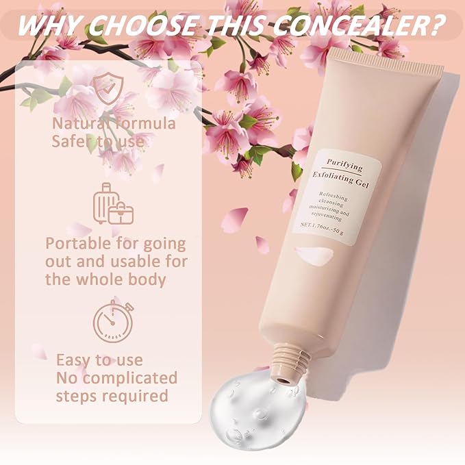 Purifying Exfoliating Gel, Purifying Enzymes Exfoliating Gel, Facial Exfoliator Cleanser, Gentle Facial Cleanser for All Skin Types