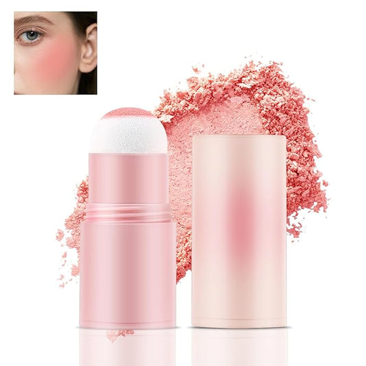 Boobeen Blush Stick, Lightweight Blendable Blush Tint Cheek Blusher, Blush Makeup Stick with Cushion Applicator, Smooth Creamy Blush Beauty Wand for Cheek Lip Eye, Creates Natural Matte Finish-VivaGrace Women