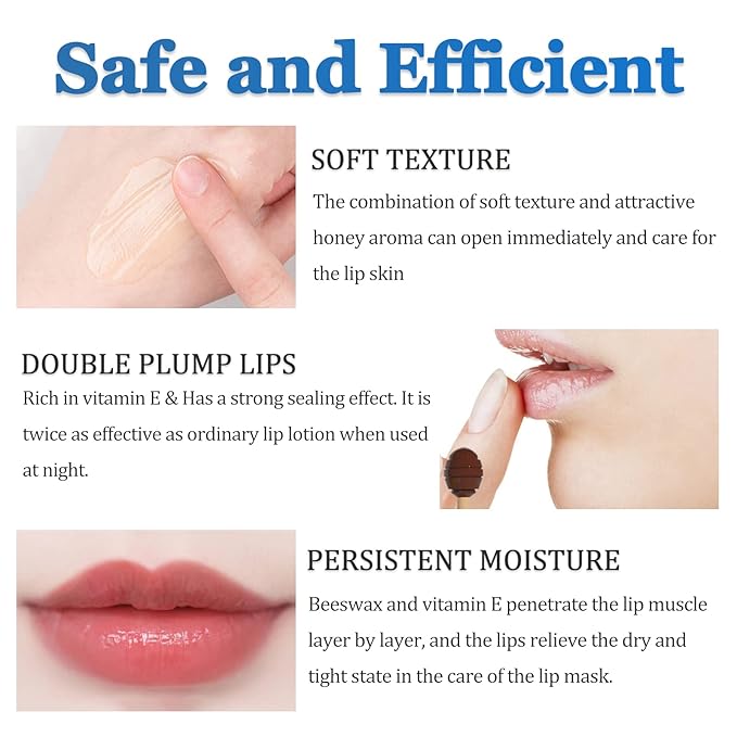 Strawberry Lip Sleeping Mask, Lip Mask Overnight Moisturizing Repairing Dry Crack Lip, Lip Care Products Reduce Lip Wrinkles & Dead Skin, Lip Moisturizer for Very Dry Lips, Women's Daily Lip Balm (strawberry)-VivaGrace Women
