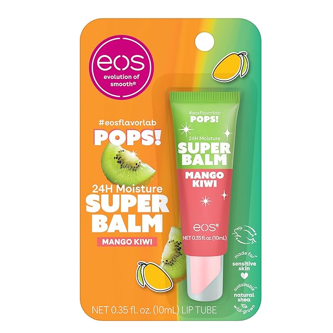 eos 24H Moisture Super Balm- Mango Kiwi, Limited-Edition Lip Mask, Lip Butter, 0.35 fl oz-VivaGrace Women