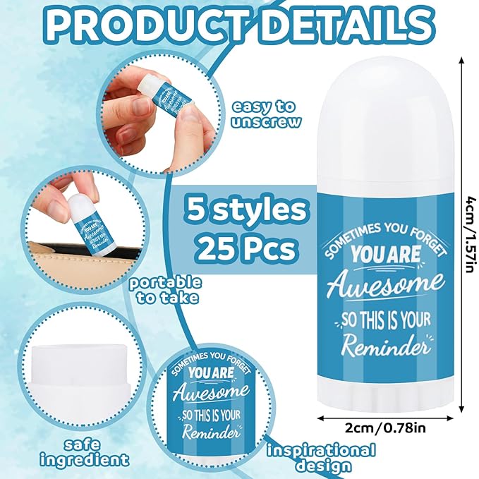 25 Pcs Thank You Gifts Mini Lip Balm Bulk Gifts for Coworkers Inspirational Appreciation Gifts Natural Ingredients Dry Chapped Lip Care Products for Employee Women Teacher, Assorted Flavors-VivaGrace Women