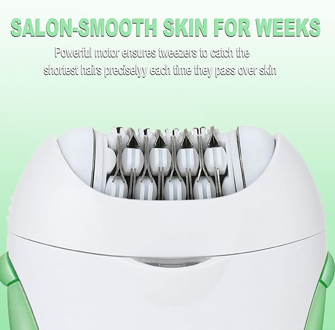 Epilators Hair Removal for Women, Glabrouse Skin Facial Hair Removal, Facial Hair Epilator with Eyebrow Trimmer for Women Face Sensitive Skin for Bikini, Face, Arm, Legs, Armpits, Green-VivaGrace Women