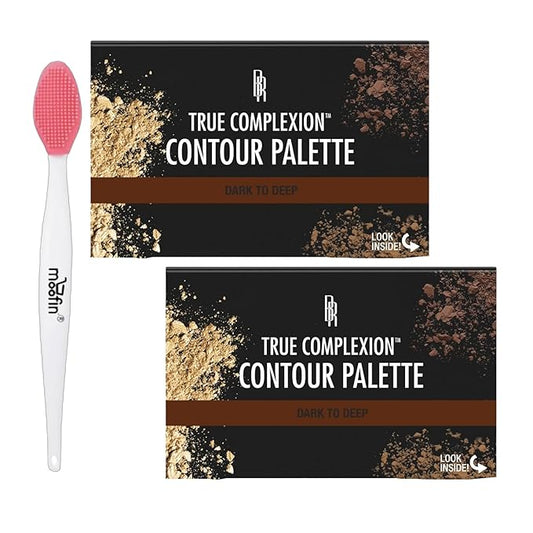 Contour Palette True Complexion, Dark To Deep, With Nose Cleaning Brush, Sculpting Palette Highlighting Powder Contouring Palette, Blendable Shades For Definition [Pack Of 2]-VivaGrace Women
