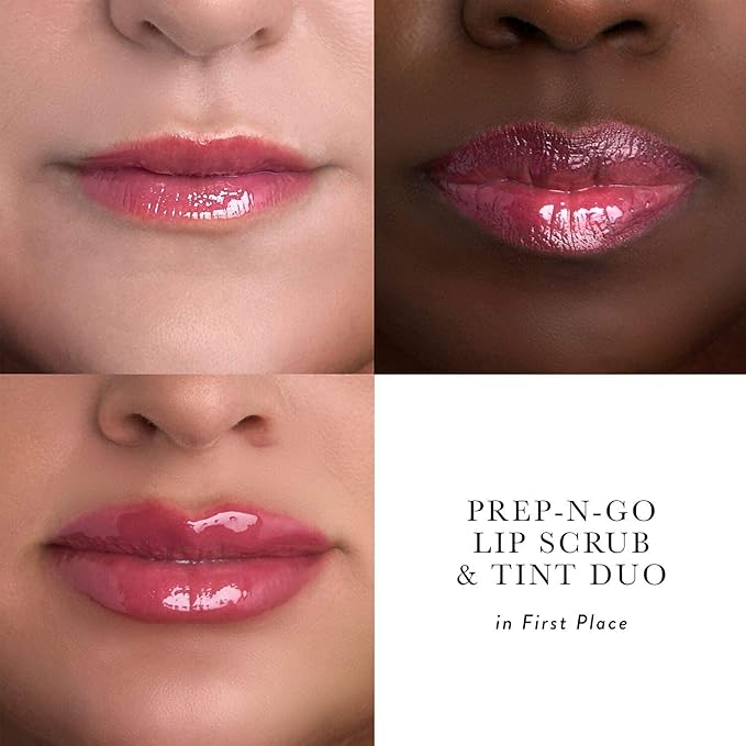 LAURA GELLER NEW YORK Prep-n-Go 2-in-1 Lip Scrub and Lip Oil Tint, Lip Hydrating Oil and Exfoliator, First Place-VivaGrace Women