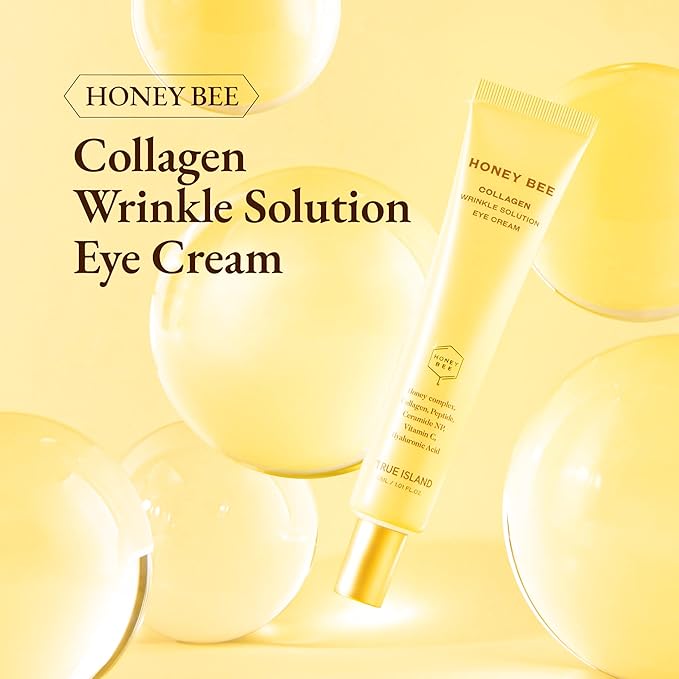 Honey Bee Collagen Fine Line Firming Eye Cream for Puffiness and Bags Under Eyes w/Vitamin C, 4 Peptides & Niacinamide | Bright and Tight Under Eye Cream for Dark Circles 1.01 fl oz-VivaGrace Women
