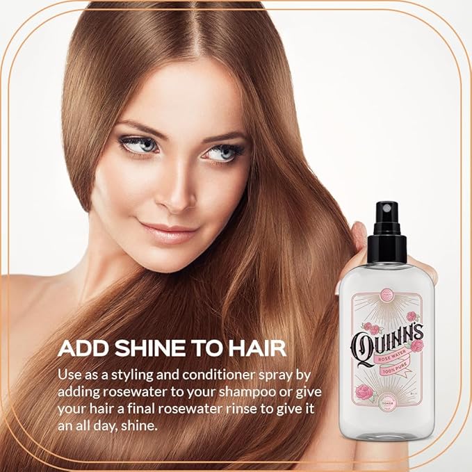 Quinn’s Rose Water - Hydrating Facial Toner Spray, Rosewater for Hair, Skin & Face Mist, 8 Ounce-VivaGrace Women