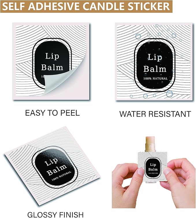 CRASPIRE Lip Balm Labels 80pcs Homemade Lip Balm Labels 2” Clear Lip Balm Labels for Tubes Printable Waterproof Lip Balm Stickers Labels for Lip Balm Handcream Candle Container（Geometry）-VivaGrace Women