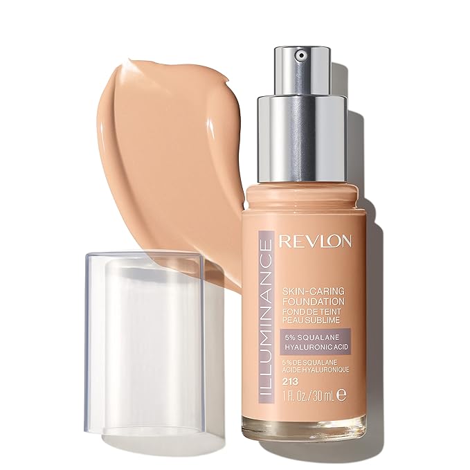 Revlon Illuminance Skin-Caring Liquid Foundation, Hyaluronic Acid, Hydrating and Nourishing Formula with Medium Coverage, 213 Light Natural (Pack of 1)-VivaGrace Women
