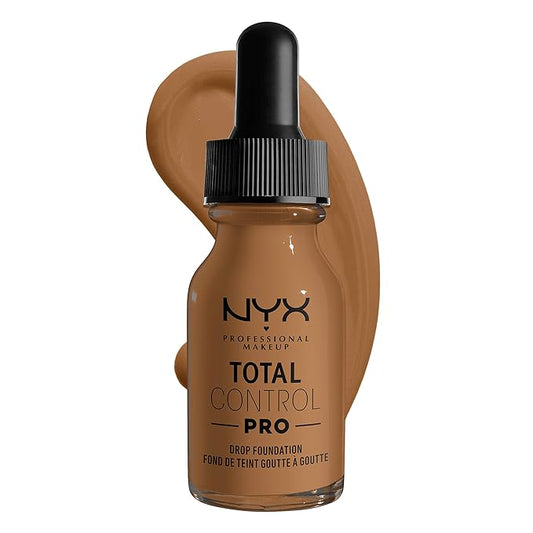 NYX PROFESSIONAL MAKEUP Total Control Pro Drop Foundation, Skin-True Buildable Coverage - Nutmeg-VivaGrace Women