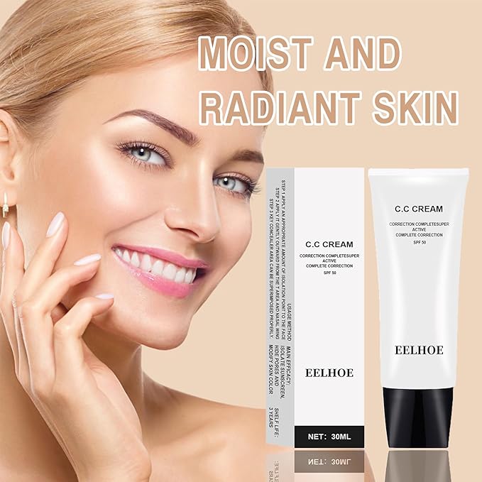 Skin Tone Adjusting CC Cream Spf 50, Colour Correcting Self Adjusting for Mature Skin, Moisturizing Skin, Primer, Concealer, Brightening Skin Tone（2Pcs Natural Color）-VivaGrace Women