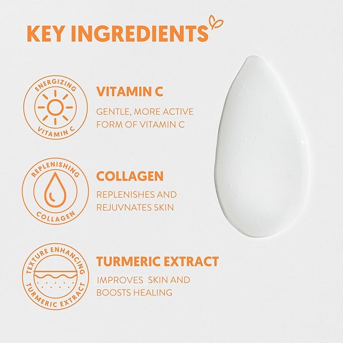 By Nature Vitamin C + Collagen Face Serum - Restore and Energize Tired Skin with Brightening Vitamin C, Plumping Collagen, Plus Texture Enhancing Turmeric - Premium Skin Care Serum for Face - 3fl. oz.-VivaGrace Women