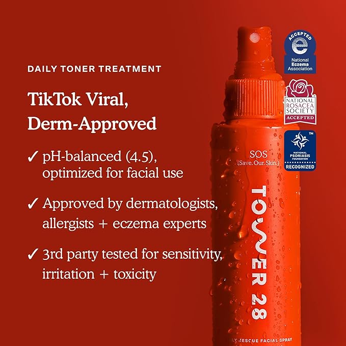 Tower 28 Beauty SOS Daily Rescue Facial Spray Jumbo Refill 16 oz / 480 mL-VivaGrace Women